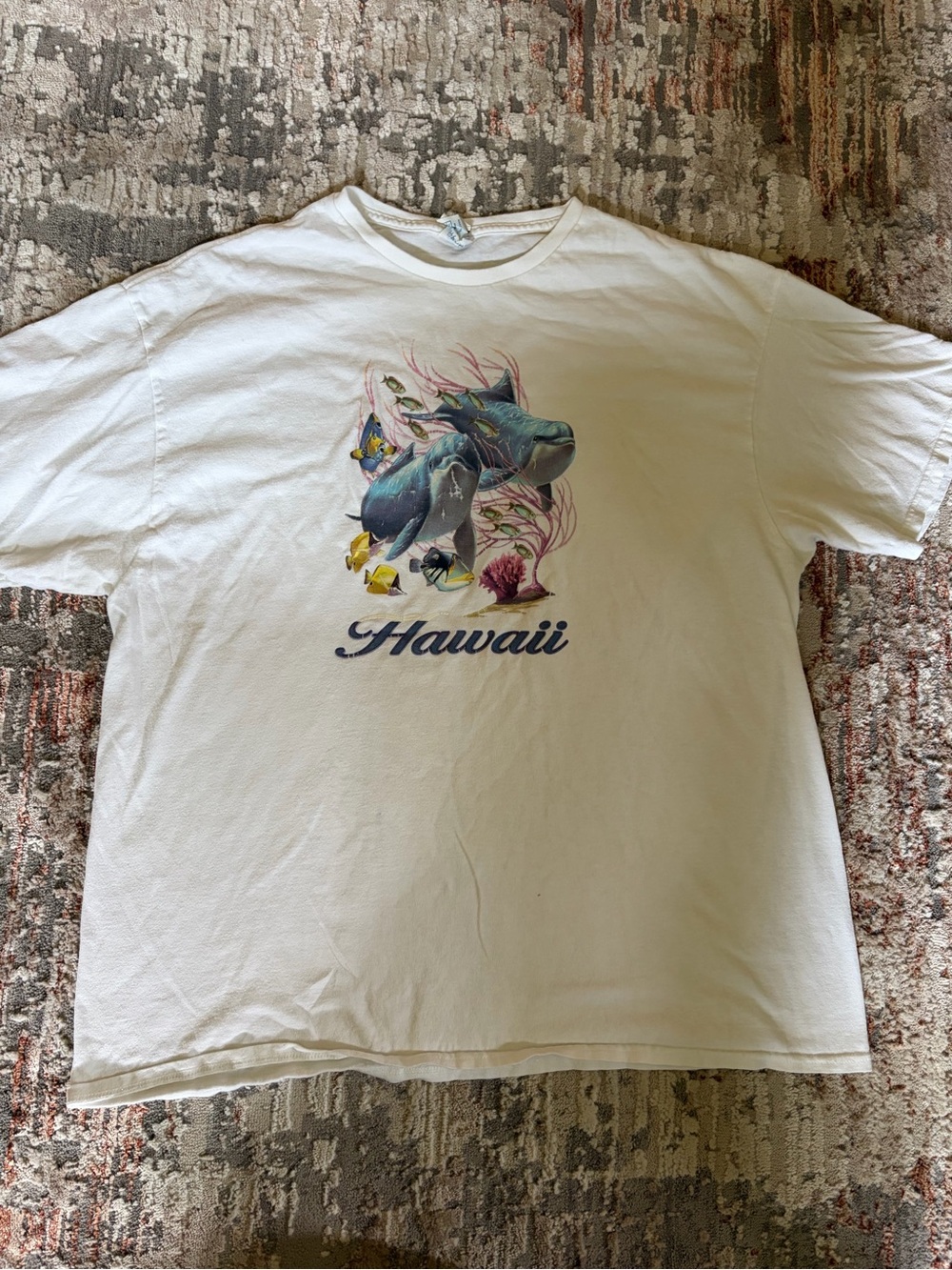 Vintage Hawaii Dolphin Graphic Tourist T-Shirt White XL